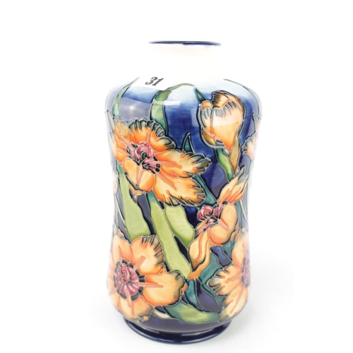 31 - Moorcroft Spiroxia pattern Vase shape 98/11. Produced in 1998 in a limited edition 57 of 300, design... 