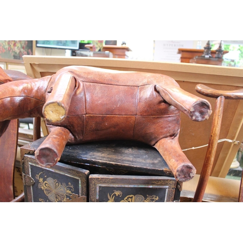 71 - English leather donkey by Ormesa for Liberty & Later Abercrombie and Fitch. 66cm in Length, 40cm in ... 