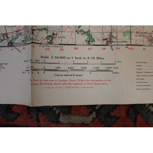 151 - WW2 British Army Map of the Normandy coastline, Creully 'from the same army officer as the D Day map... 