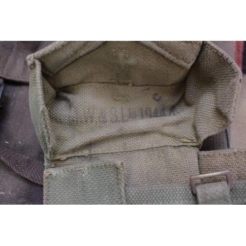 157 - Webbing Pouches and belts, including WW2 examples