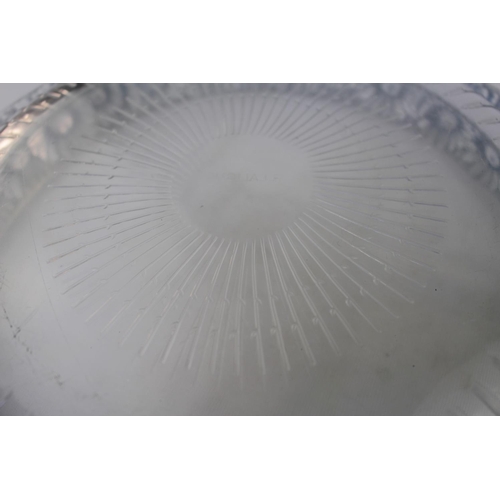 186 - R Lalique Sunflowers pattern Circular bowl, engraved signature. 34cm in Diameter