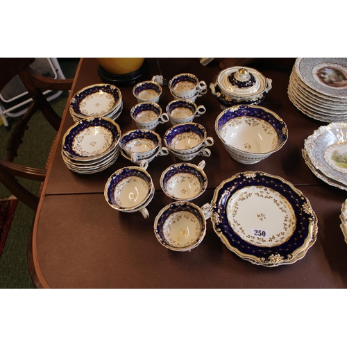 250 - Large Early Graingers 19thC English Had Painted Porcelain Tea Set (29 Pieces)