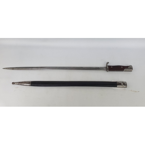 165 - M1898 GEW Long Bayonet matching numbers dated 1906 with Brazilian coat of arms on the Pommel