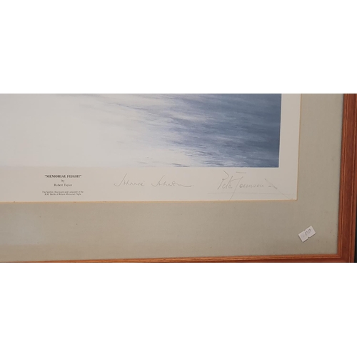 286 - Framed and Mounted Print 'Memorial Flight' by Robert Taylor signed in Pencil by Leonard Cheshire and... 