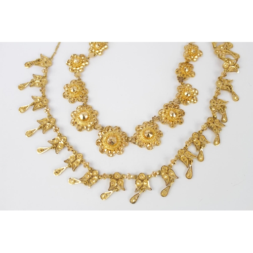 267n - Fine Somalian 22ct Gold Suite of Jewellery comprising of 2 Brooches, Bracelet and Necklaces. 173g to... 