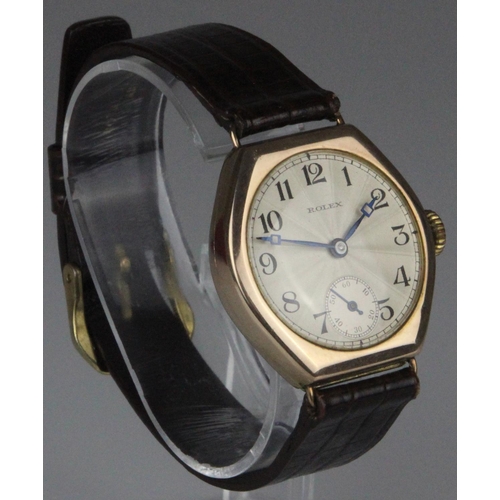 267x - Rolex 9ct gold cased Rolex wristwatch, with sunburst dial c1926. A 9ct gold cased Rolex wristwatch, ... 