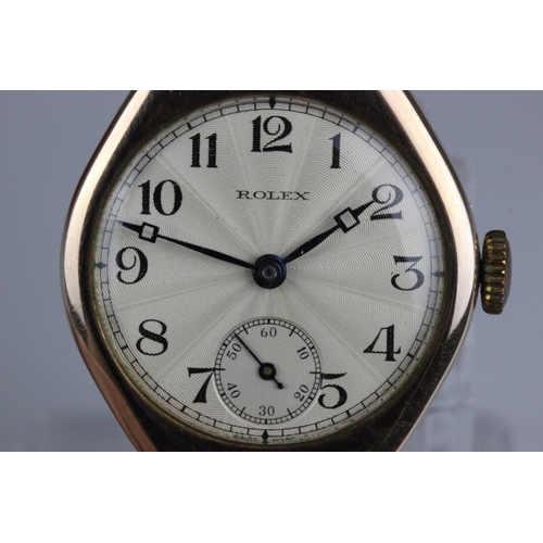 267x - Rolex 9ct gold cased Rolex wristwatch, with sunburst dial c1926. A 9ct gold cased Rolex wristwatch, ... 