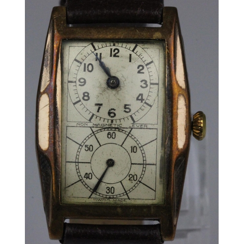 185a - RARE Claridge Rolled Gold Swiss Dual Face Manual Wind Watch c1920. Rare Art Deco 1920s Claridge Swis... 