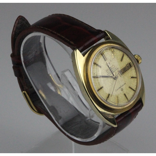 185c - OMEGA Chronometer Constellation 14k Gold Plated Day Date Automatic Wristwatch C1968. Omega Constella... 