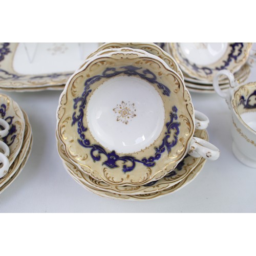 255a - Fine 19thC Coalport Tea Set of 33 Pieces