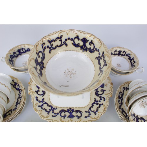 255a - Fine 19thC Coalport Tea Set of 33 Pieces