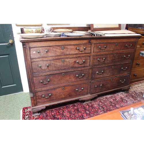 444 - 19thC Mahogany Double Secretaire Chest with brass drop handles