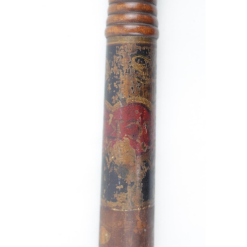 257 - Edwardian Police Baton with hand painted 'Hackney' marking. Turned handle. 45cm in Length