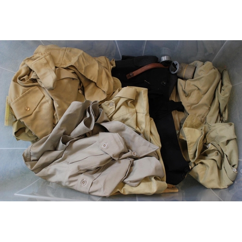 274 - Large collection of Military clothing inc. Belt, Tunic, Coat etc