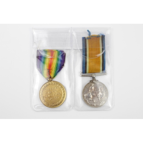 283 - Manchester Regiment. WWI Pair for Private Richard Taylor 48300 Mancs Pals KIA British War Medal and ... 