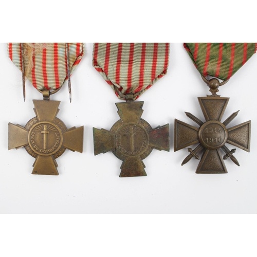 292 - WWI Croix de guerre and 2 French War Crosses