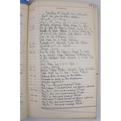 303 - WW2 London Blitz Interest. Three occurrence log books for fire force station 34 Ealing. 11/08/40 to ... 