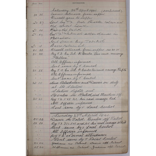 303 - WW2 London Blitz Interest. Three occurrence log books for fire force station 34 Ealing. 11/08/40 to ... 