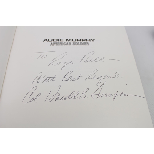 345 - Audie Murphy American Soldier by Harold B Simpson Veterans Edition signed and dedicated