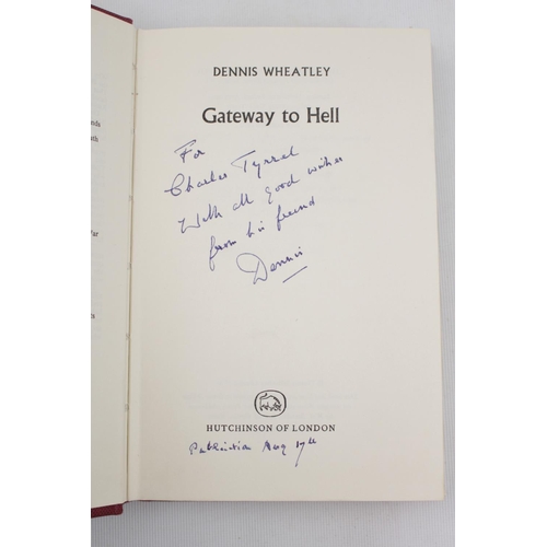 349 - Dennis Wheatley; Gateway to Hell A New Black Magic Story. Signed. Published by Hutchinson