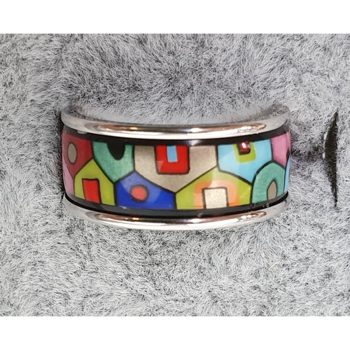 412 - Frey Wille Hundertwasser Street River Ring Palladium Plated Ring with Bright enamelled decoration. S... 