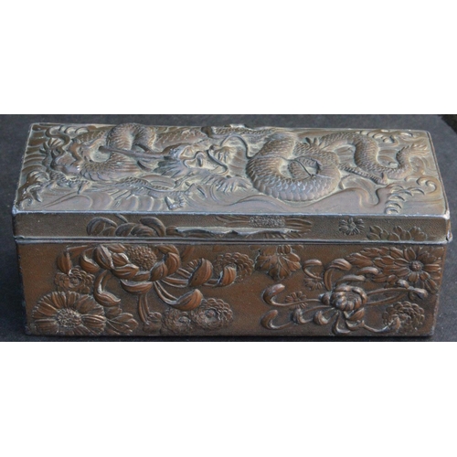 151 - Japanese Meiju c1900 High Relief Copper Dragon Trinket Boxes. Japanese Meiju c1900 High Relief Coppe... 