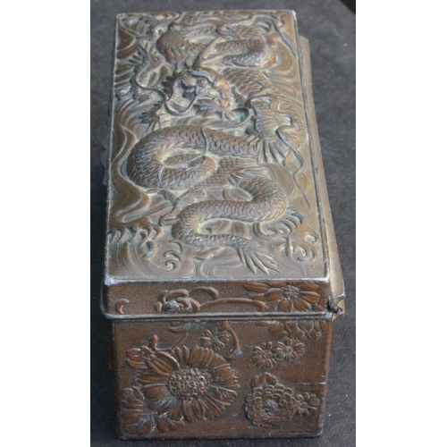 151 - Japanese Meiju c1900 High Relief Copper Dragon Trinket Boxes. Japanese Meiju c1900 High Relief Coppe... 