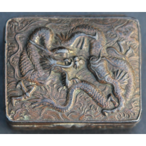 151 - Japanese Meiju c1900 High Relief Copper Dragon Trinket Boxes. Japanese Meiju c1900 High Relief Coppe... 