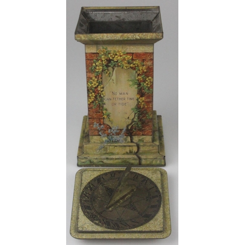 326 - William Crawford & Sons Pedestal Sundial Biscuit Tin. William Crawford & Sons Biscuit Manufacturers ... 