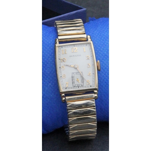 452 - Hamilton 10k Gold Filled 19 Jewels Wristwatch. Hamilton 10k gold filled manual wind wristwatch. Hami... 