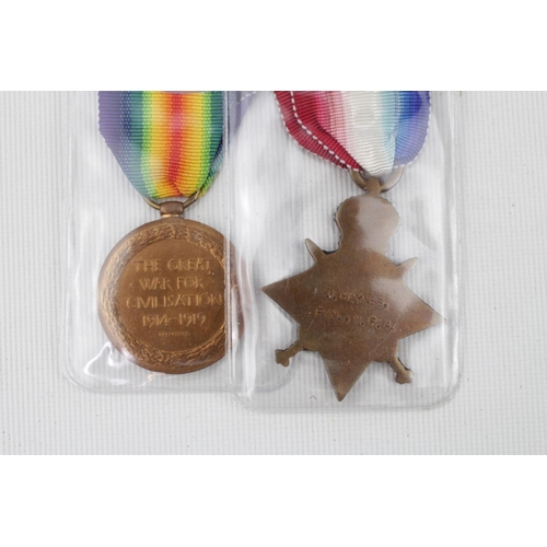 323n - WWI 1914 -1915 Star for J Haynes FMN MFA & Civilisation Medal and 1914-1919 J Haynes