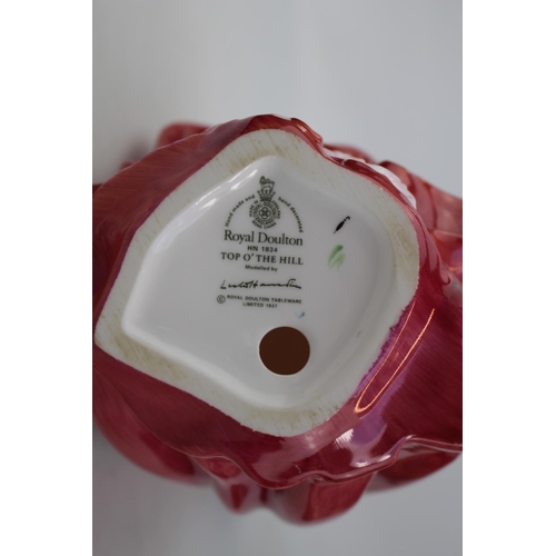 170 - 2 Royal Doulton Figurines Summertime and Top of the Hill and a Royal Doulton Mine Host Character Jug