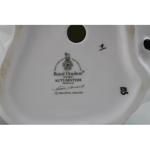 170 - 2 Royal Doulton Figurines Summertime and Top of the Hill and a Royal Doulton Mine Host Character Jug