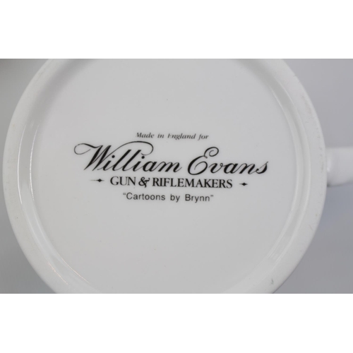 174 - Collection of Sporting related ceramics including five Worcester coffee cans and six saucers