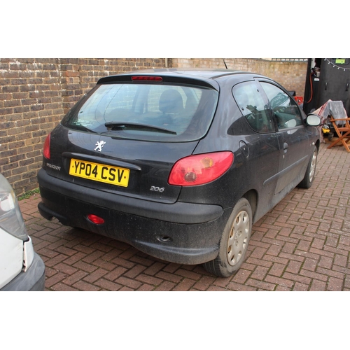 375 - PEUGEOT 206 Black 2004 1360cc Petrol 74321 Miles MOT May 2022