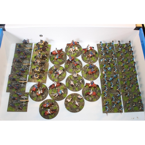 95 - Collection of Hand Painted 25mm Metal & Plastic French Troops inc. Cavalry, Infantry etc