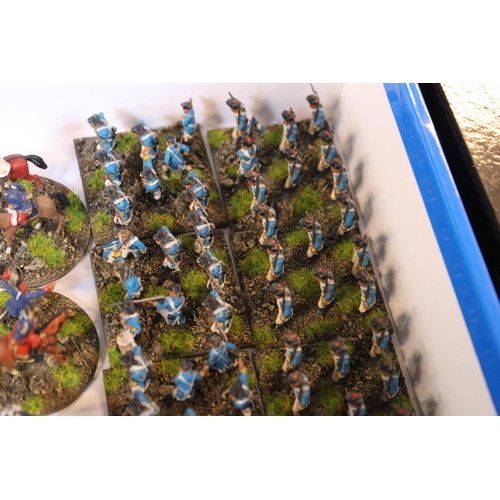 95 - Collection of Hand Painted 25mm Metal & Plastic French Troops inc. Cavalry, Infantry etc