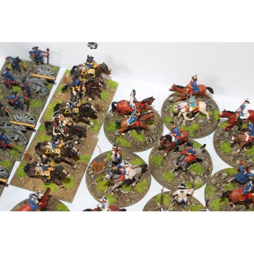 95 - Collection of Hand Painted 25mm Metal & Plastic French Troops inc. Cavalry, Infantry etc