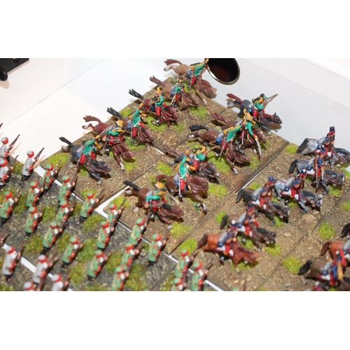 100 - Collection of Hand Painted 25mm Metal & Plastic Dragoons Troops inc. Cavalry, Infantry etc