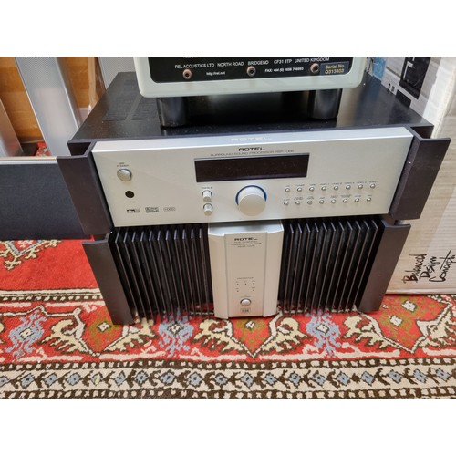 374 - Piega Surround Sound system boxed comprising of 5 speakers, Quake 100 Watt Mosfet Acoustic Sub Bass,... 