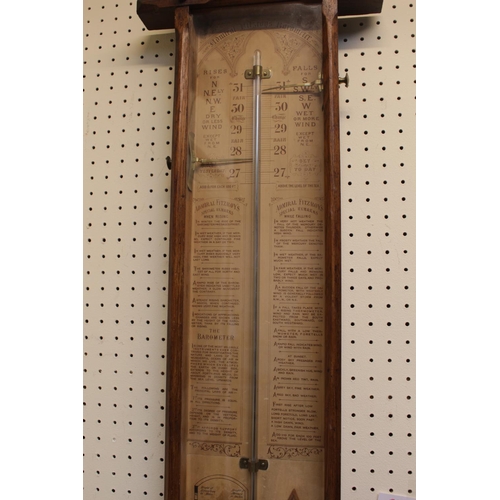 113 - Admiral Fitzroy Barometer in oak case