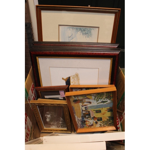 114 - Large box of assorted Framed pictures and prints