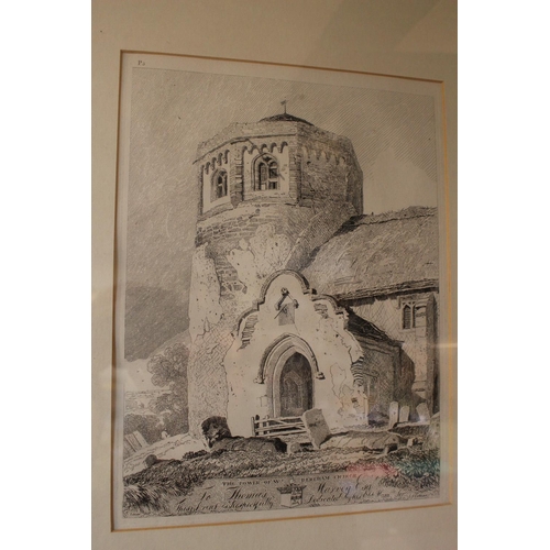 123 - 2 John Sell Cotman etchings of East Barsham House in Fakenham and West Dereham Church in Norfolk and... 