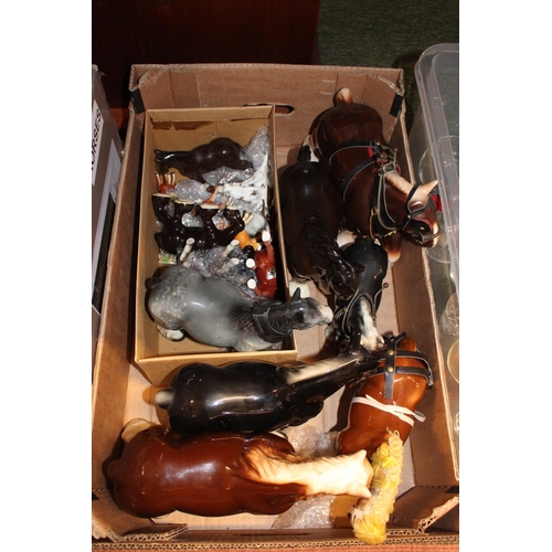 219 - 3 Boxes of assorted Ceramic Horses and Equine models