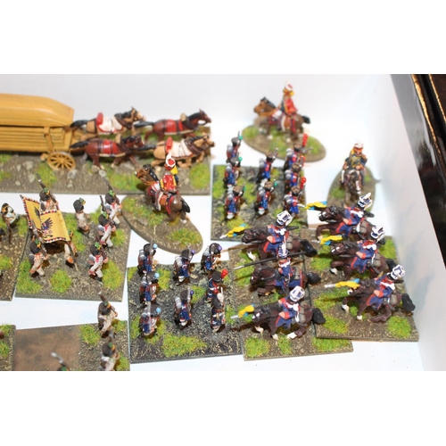 253 - Collection of Metal & Plastic 25mm Austrian & Russian, Infantry, Cavalry, Horse drawn Cart etc. All ... 