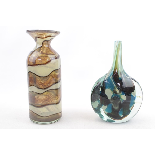 8 - Mdina Glass mottled glass bottle vase and another Mdina glass vase