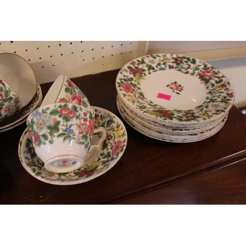 83 - Crown Staffordshire floral decorated Tea Set