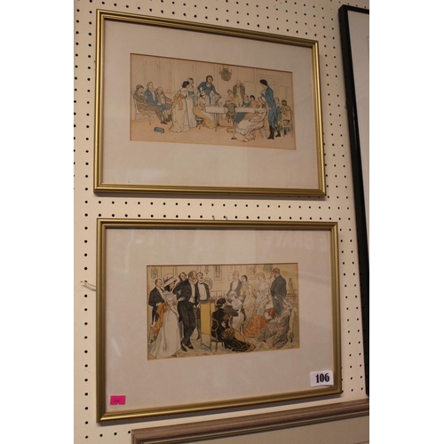 106 - Randolph Caldecott 1846 - 1886 pair of framed prints from The Graphic