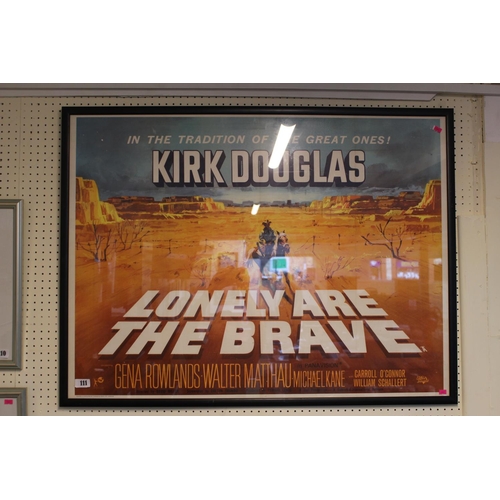 111 - Large Lonely are the Brave Universal International Fil Poster starring Kirk Douglas