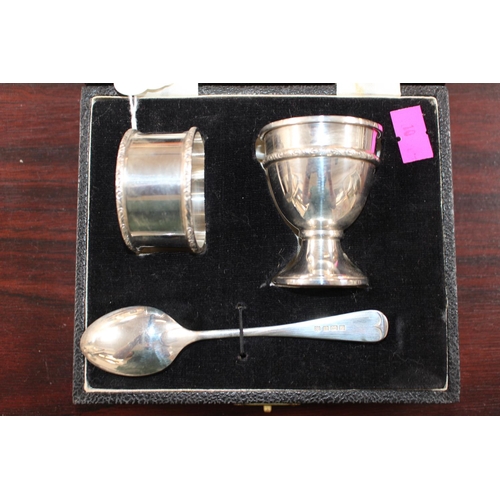 220 - Cased Silver Christening Set Birmingham 1974 67g total weight